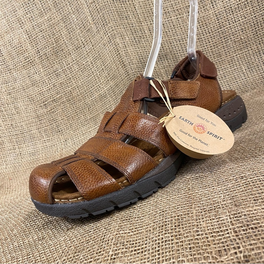 EARTH sandal brown Fisherman leather sprit Walking GelronSize 15